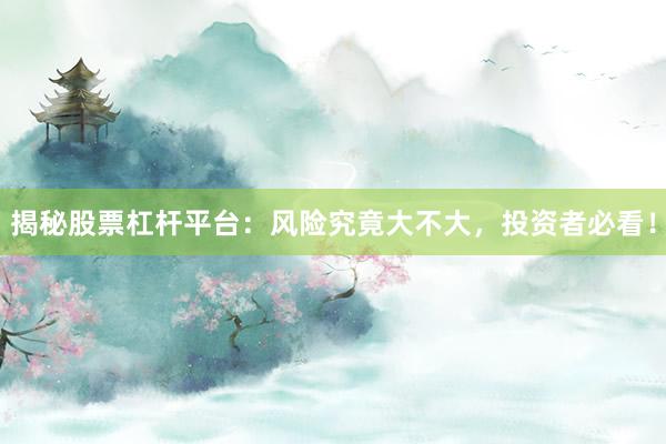 揭秘股票杠杆平台：风险究竟大不大，投资者必看！