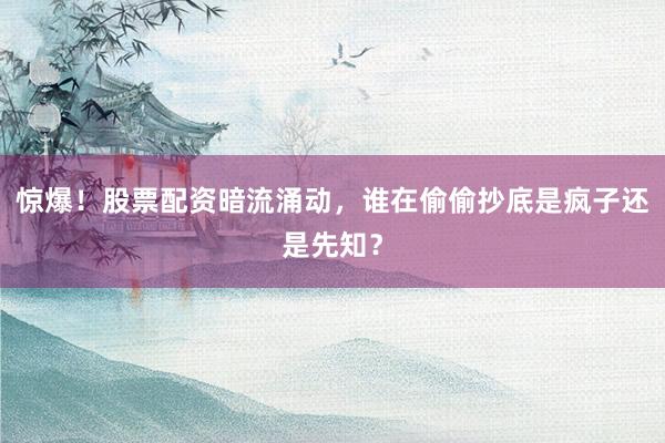 惊爆！股票配资暗流涌动，谁在偷偷抄底是疯子还是先知？