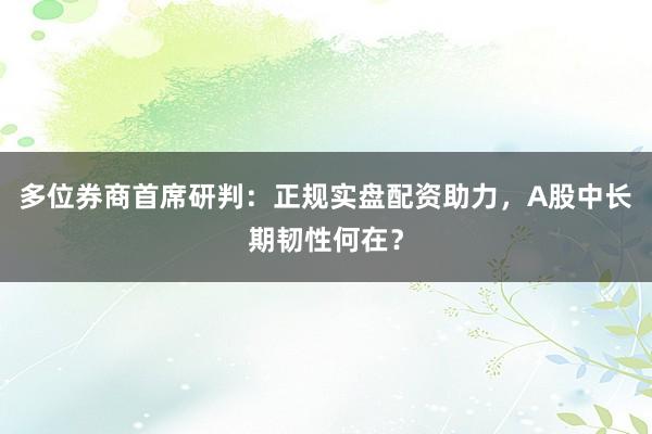 多位券商首席研判：正规实盘配资助力，A股中长期韧性何在？