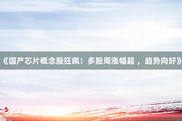 《国产芯片概念股狂飙！多股周涨幅超 ，趋势向好》